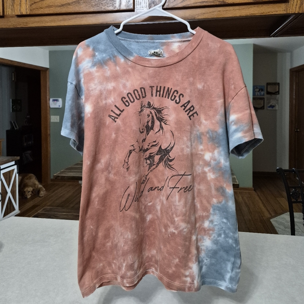 Tie-Dye Horse Wild & Free T-Shirt